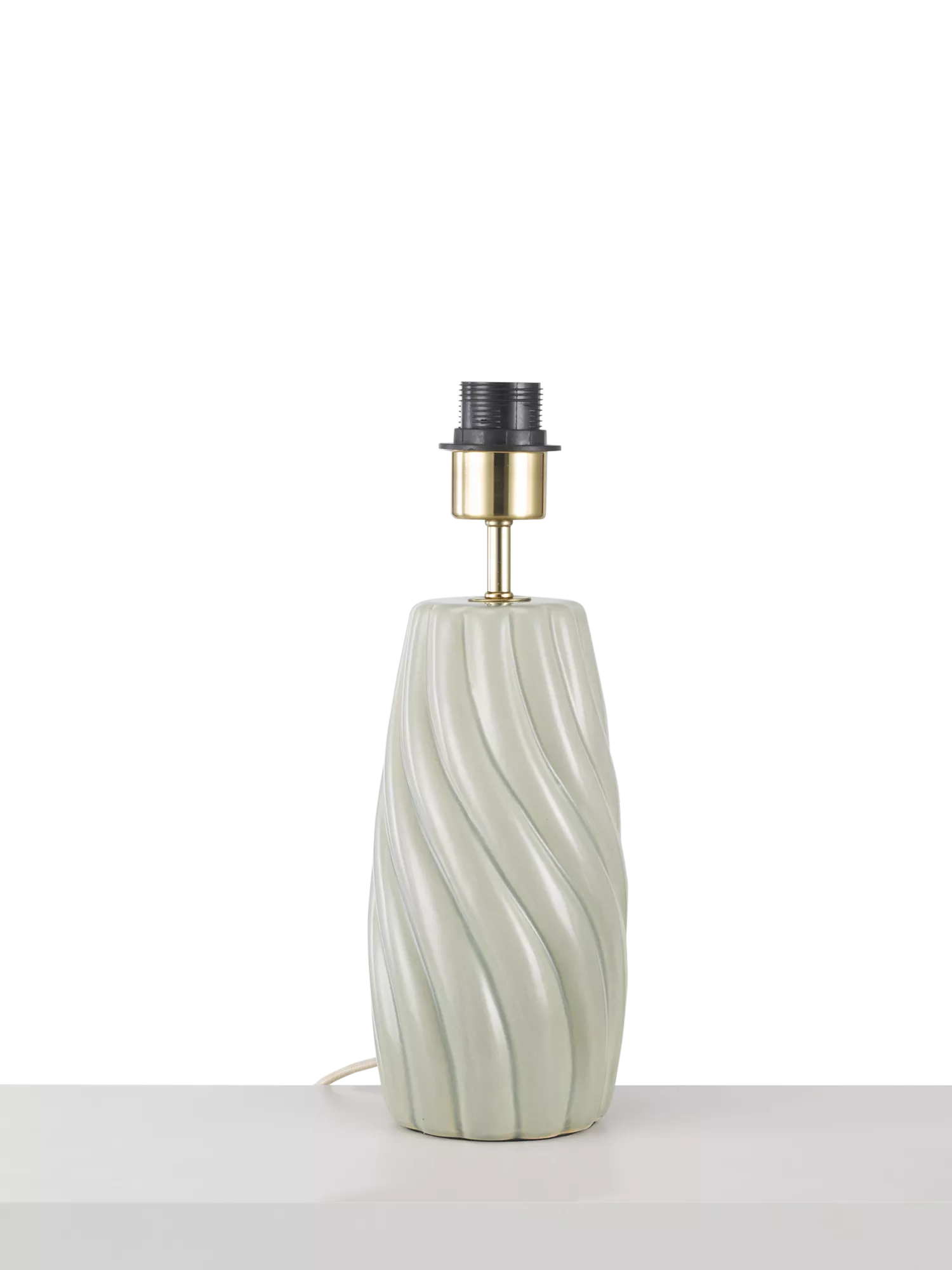 John Lewis Ripple Ceramic Table Lamp Base, Sage