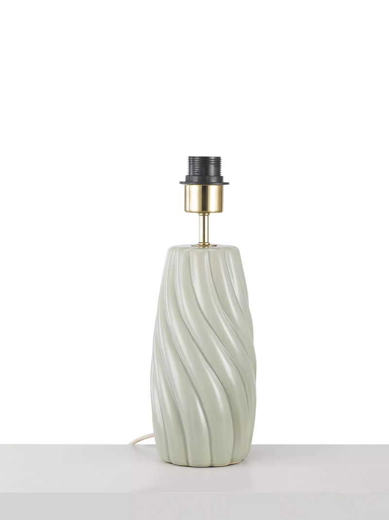 John Lewis Ripple Ceramic Table Lamp Base, Sage
