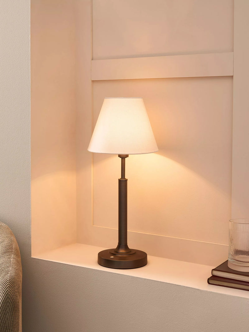 John Lewis Baily large rechargeable table lamp bronze (British brand)