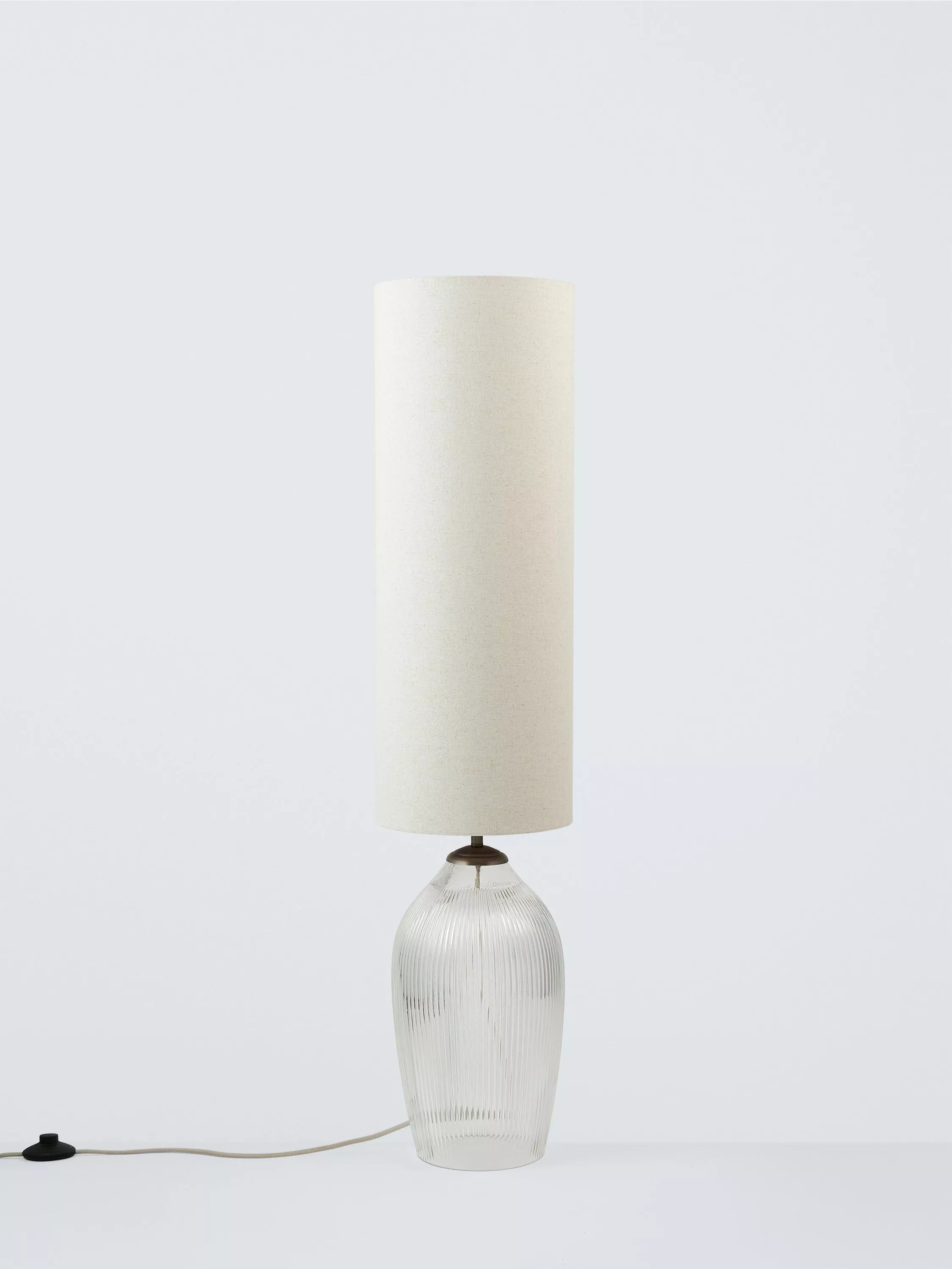 John Lewis Fulbrook ribbed glass floor lamp clear H111cm (British brand)