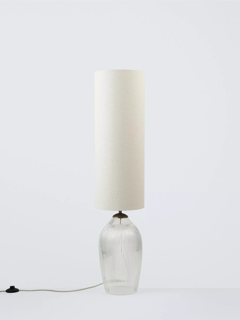 John Lewis Fulbrook ribbed glass floor lamp clear H111cm (British brand)