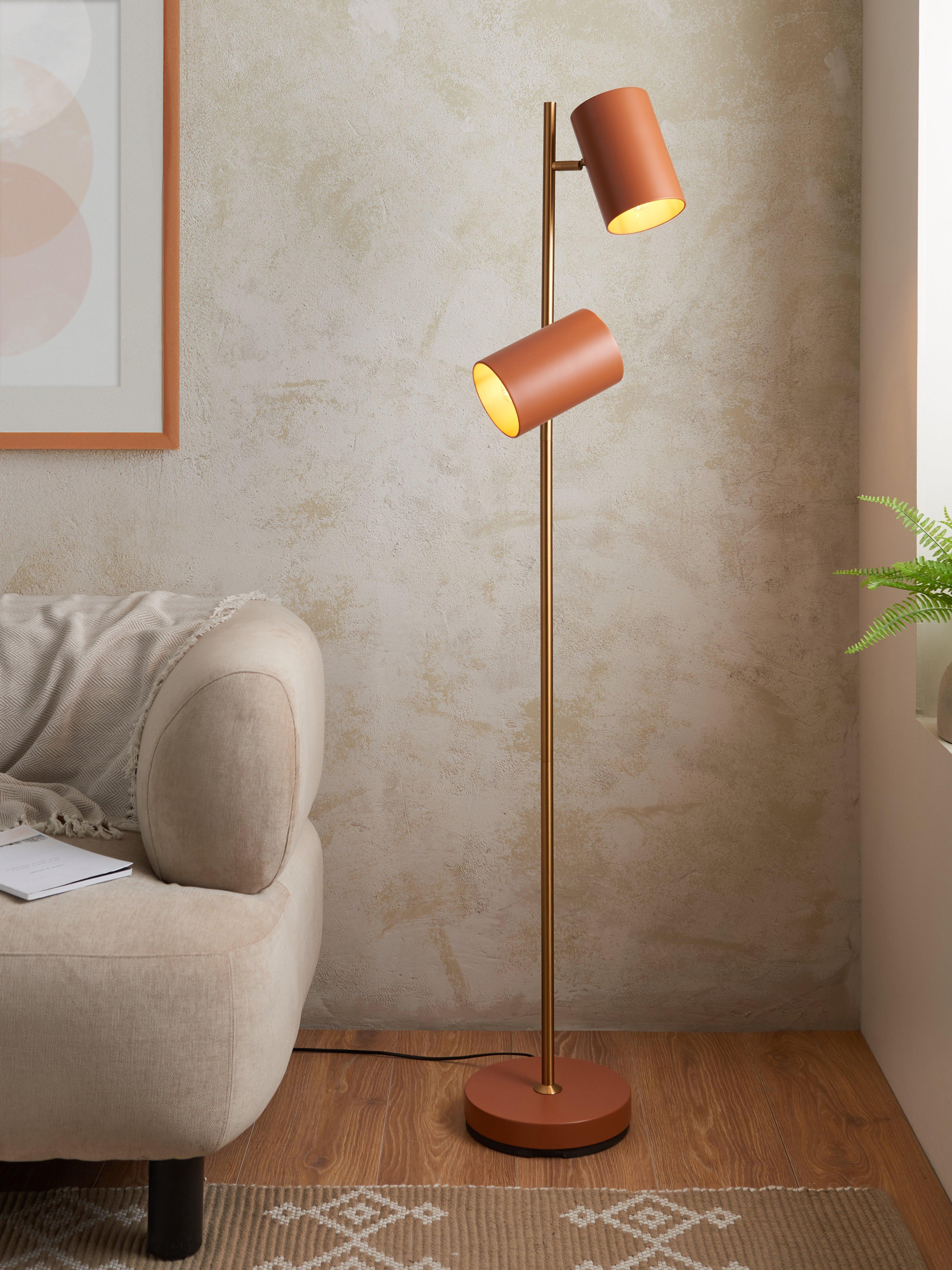 John Lewis metal double arm floor lamp large, imported from the UK