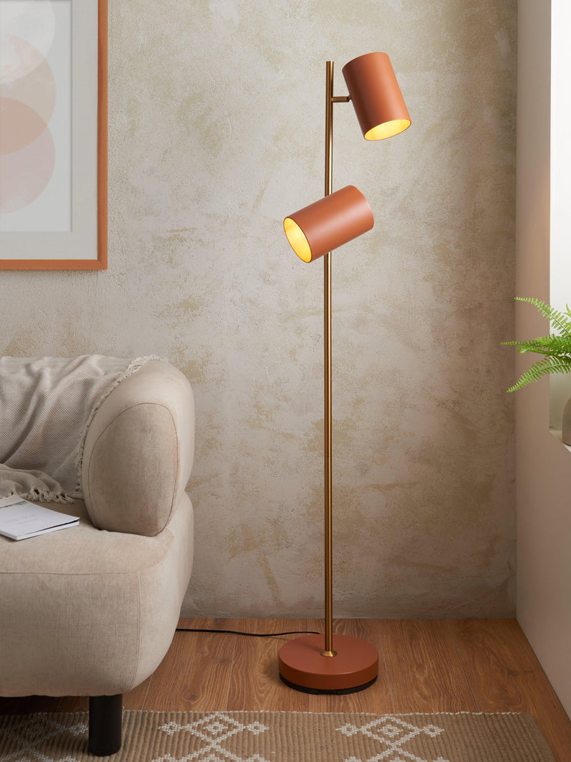 John Lewis metal double arm floor lamp large, imported from the UK