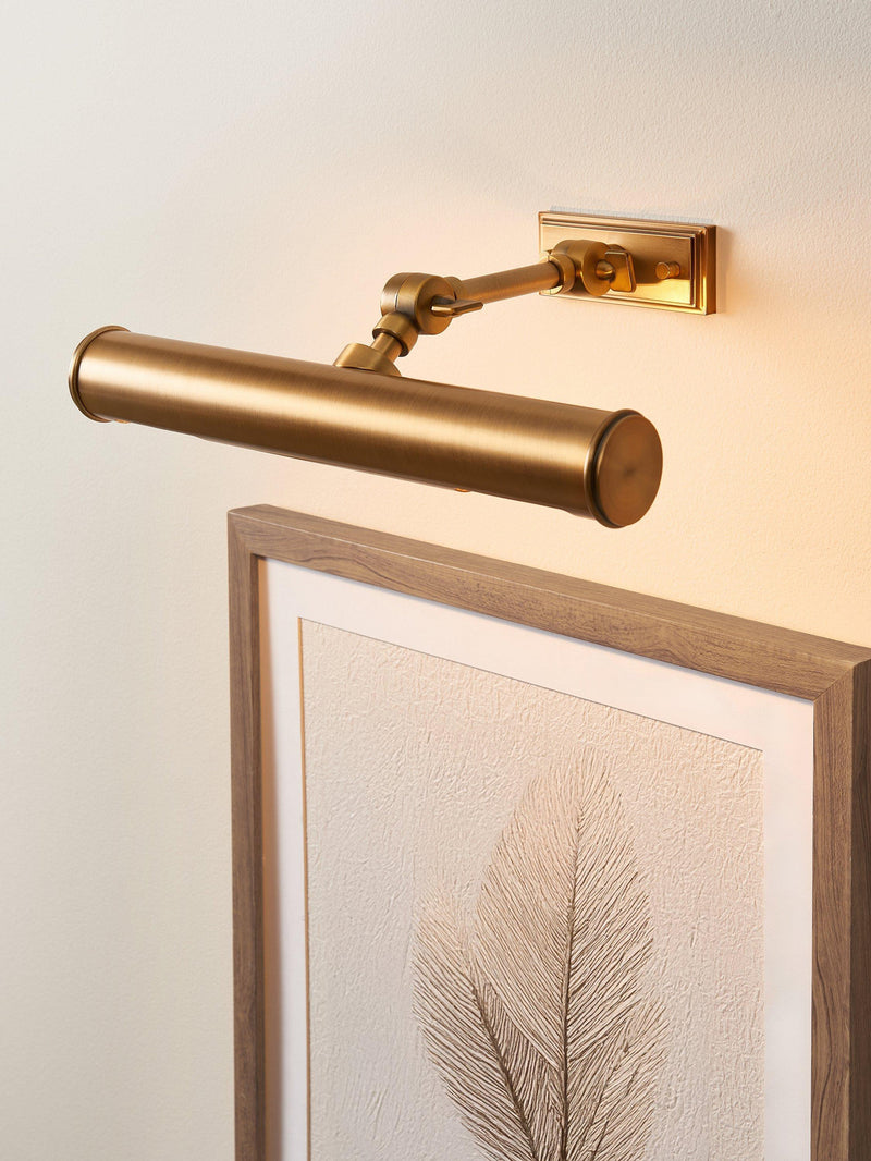 John Lewis Nicolas cordless picture wall light brass, imported from the UK
