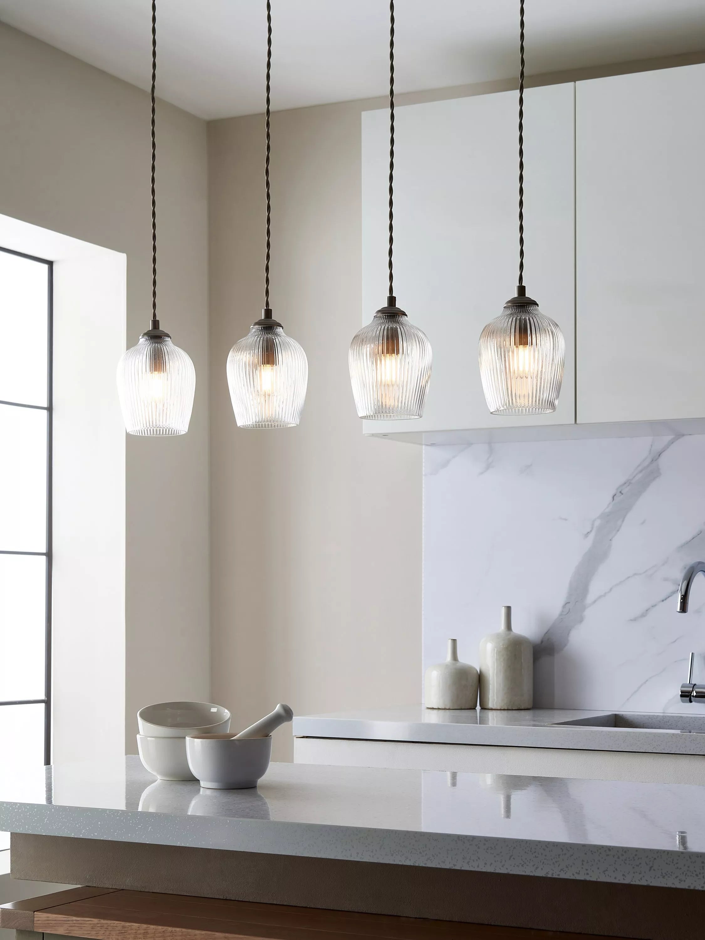 John Lewis Fulbrook 4 glass shade ceiling light - British product