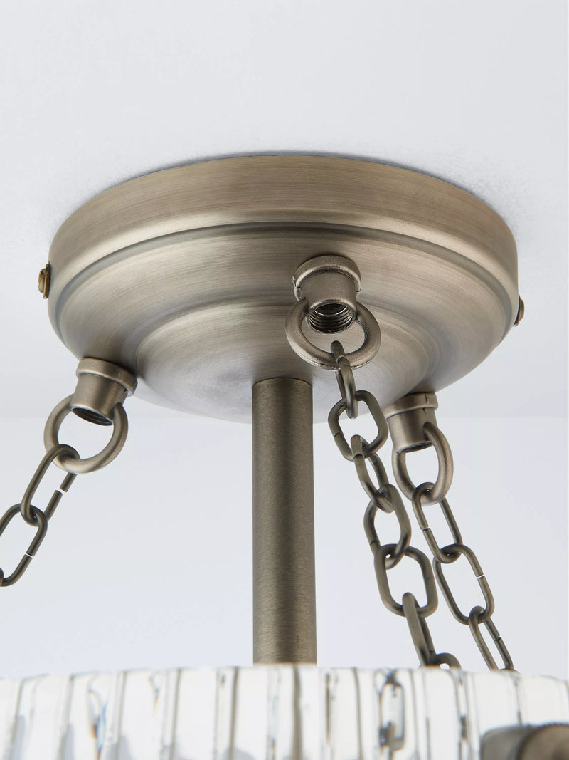 John Lewis Fulbrook ceiling light semi flush clear glass, imported from the UK