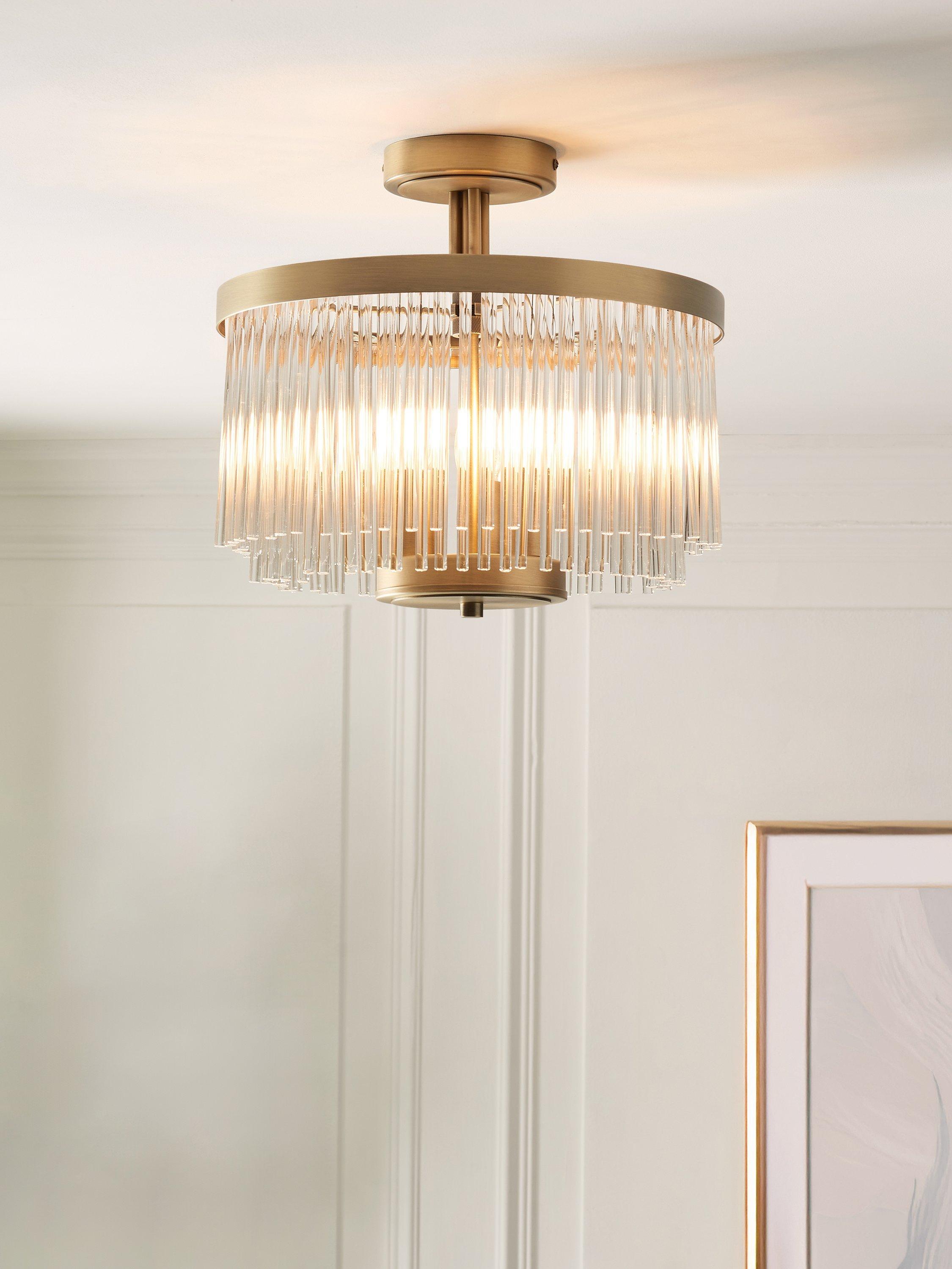 John Lewis Lexton semi-flush ceiling light brass - British product