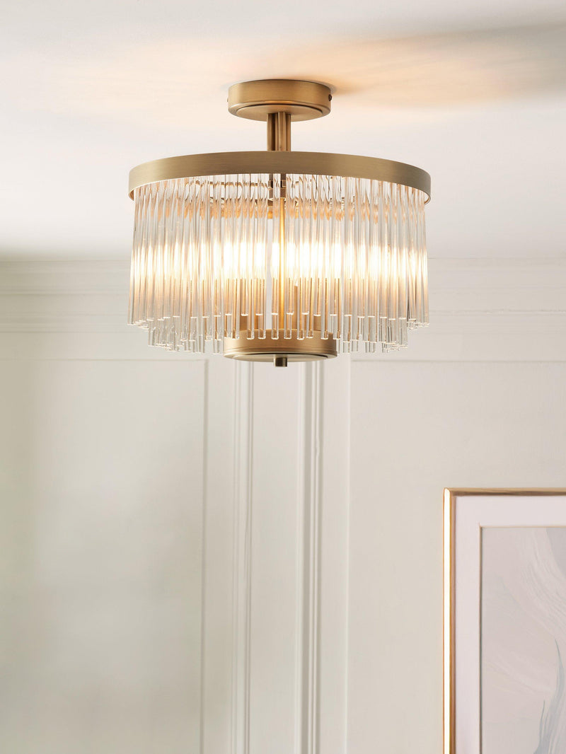 John Lewis Lexton semi-flush ceiling light brass - British product