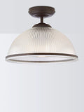 John Lewis Tristan ribbed glass semi flush ceiling light bronze, UK version