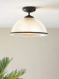 John Lewis Tristan ribbed glass semi flush ceiling light bronze, UK version