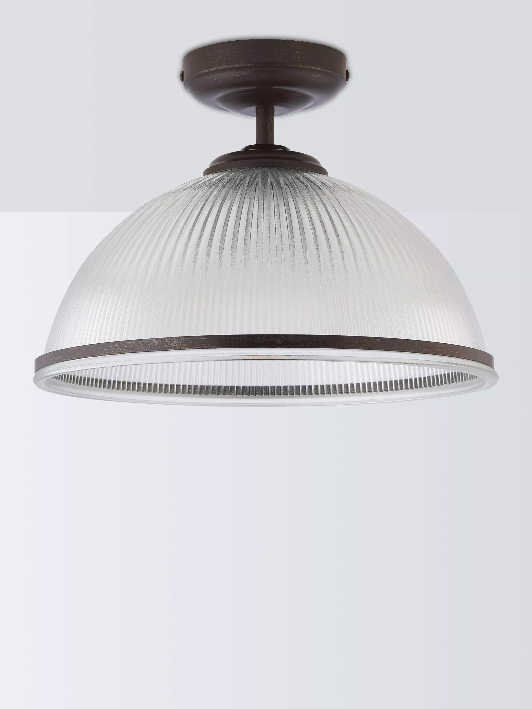 John Lewis Tristan ribbed glass semi flush ceiling light bronze, UK version