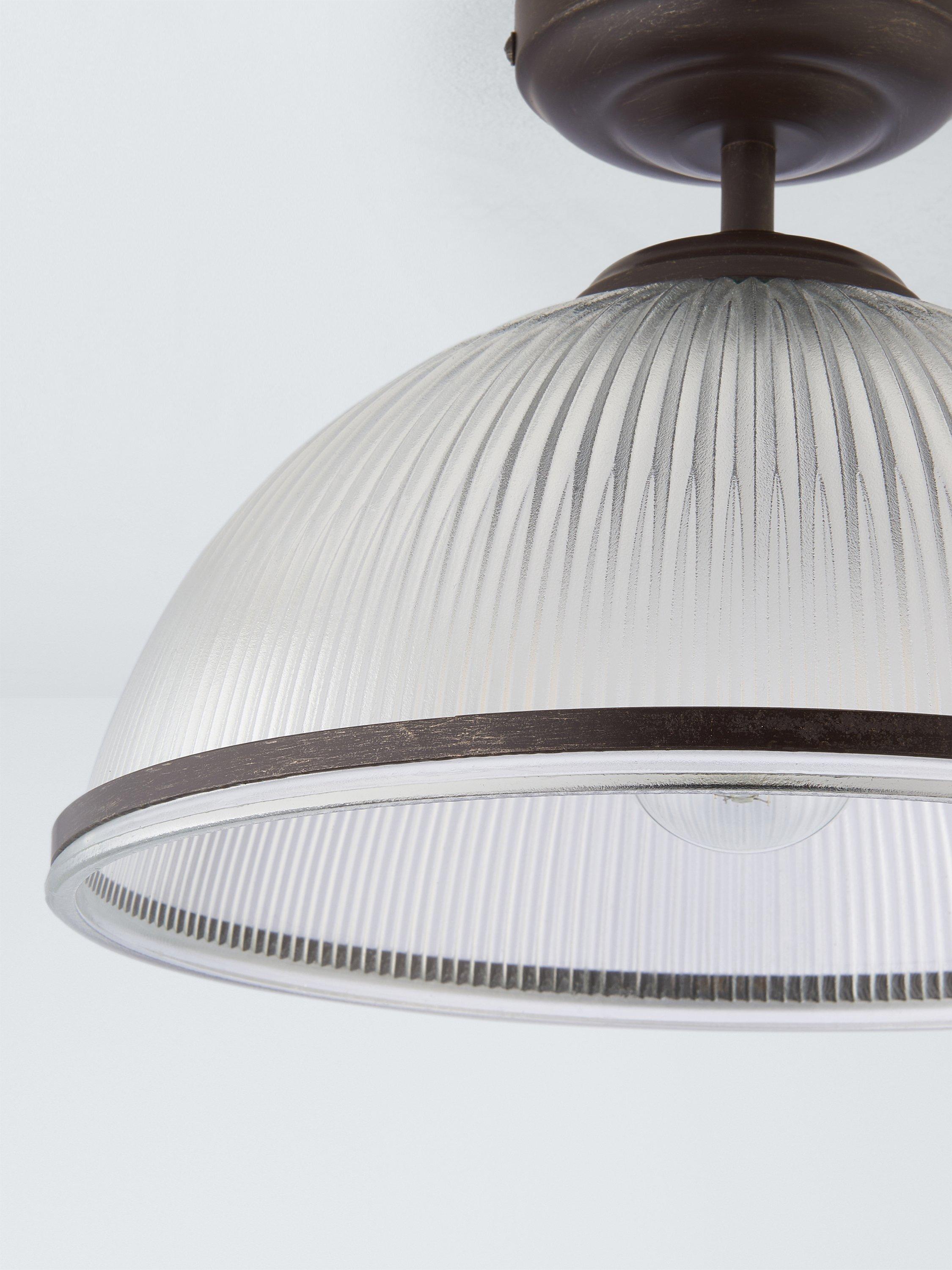 John Lewis Tristan ribbed glass semi flush ceiling light bronze, UK version