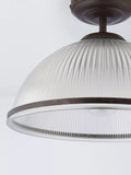 John Lewis Tristan ribbed glass semi flush ceiling light bronze, UK version