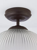 John Lewis Tristan ribbed glass semi flush ceiling light bronze, UK version