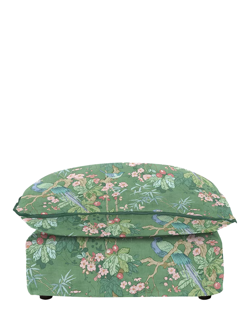 John Lewis Sophie Conran footstool Belleville Juniper velvet trim, UK version