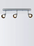 John Lewis Baldwin 3 spotlight ceiling bar silver, imported from the UK