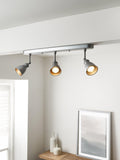 John Lewis Baldwin 3 spotlight ceiling bar silver, imported from the UK