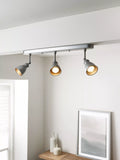 John Lewis Baldwin 3 spotlight ceiling bar silver, imported from the UK