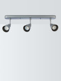 John Lewis Baldwin 3 spotlight ceiling bar silver, imported from the UK