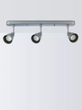 John Lewis Baldwin 3 spotlight ceiling bar silver, imported from the UK