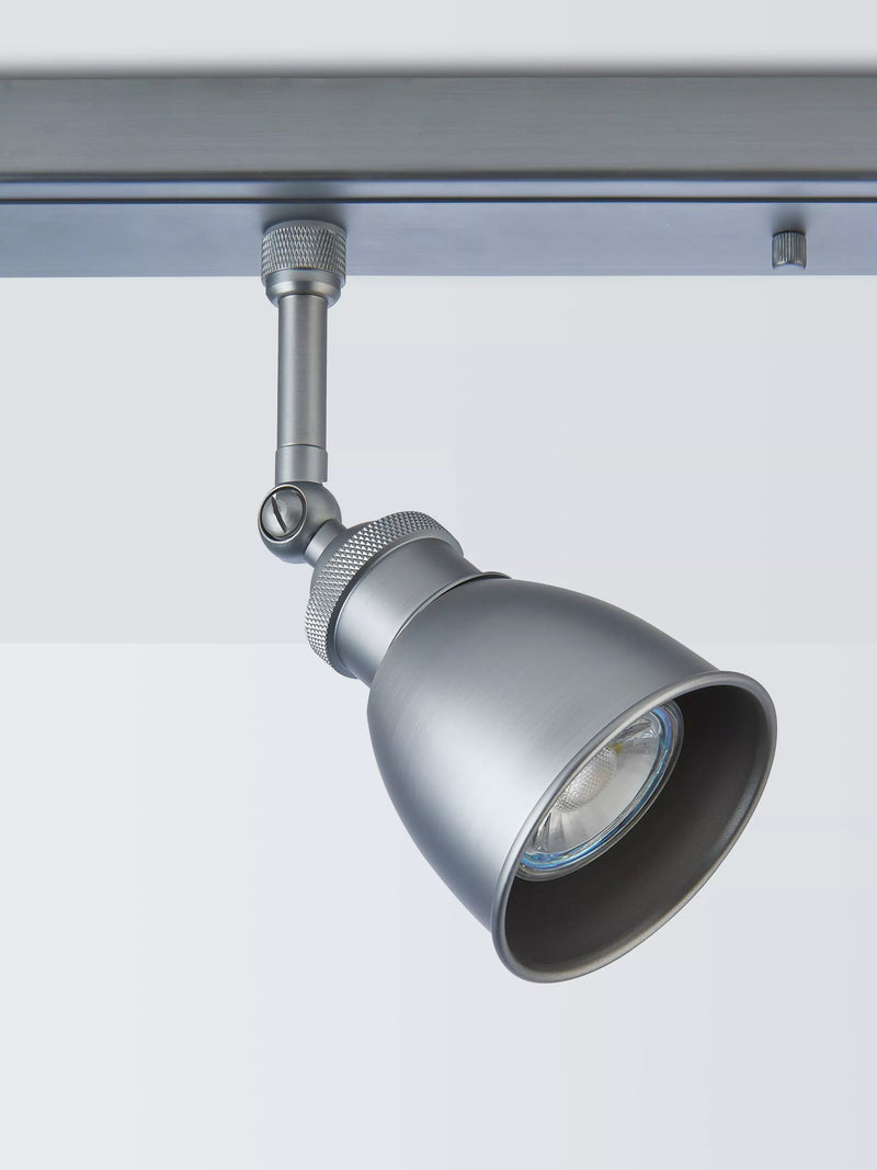 John Lewis Baldwin 3 spotlight ceiling bar silver, imported from the UK