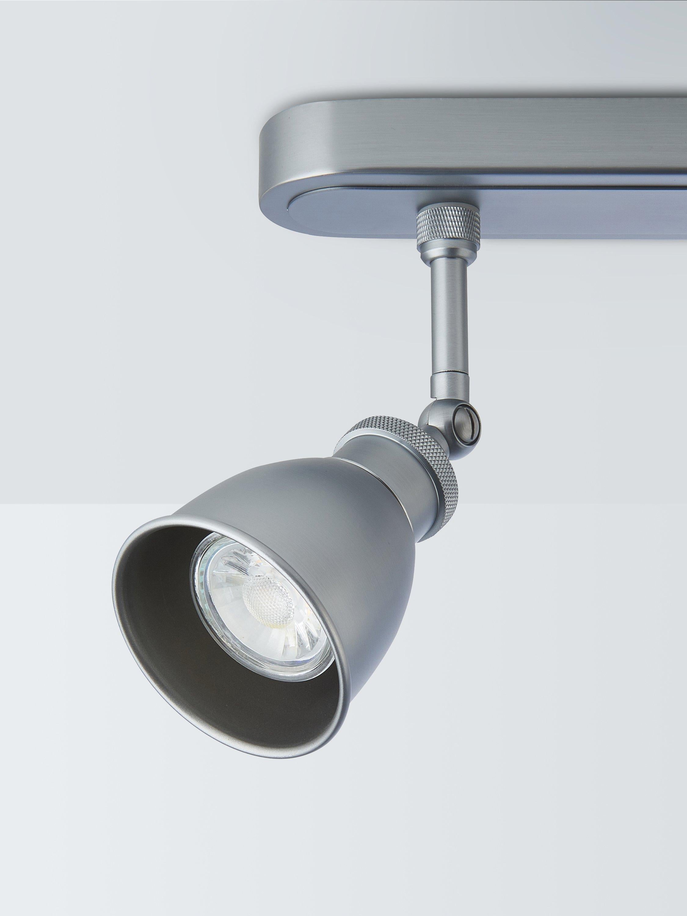 John Lewis Baldwin 3 spotlight ceiling bar silver, imported from the UK