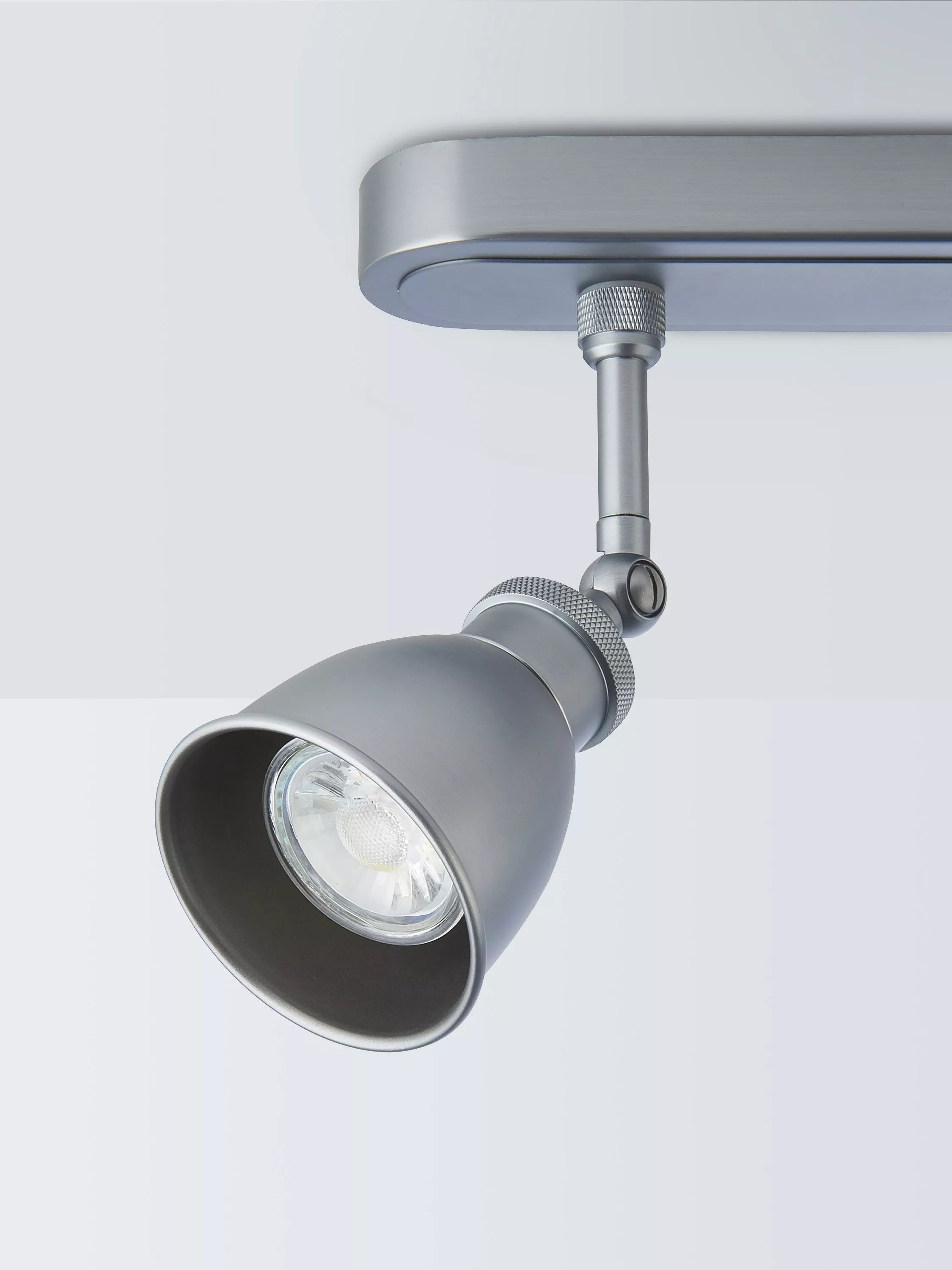 John Lewis Baldwin 3 spotlight ceiling bar silver, imported from the UK