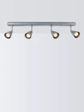John Lewis ceiling spotlight bar silver 4 bulb, imported from the UK