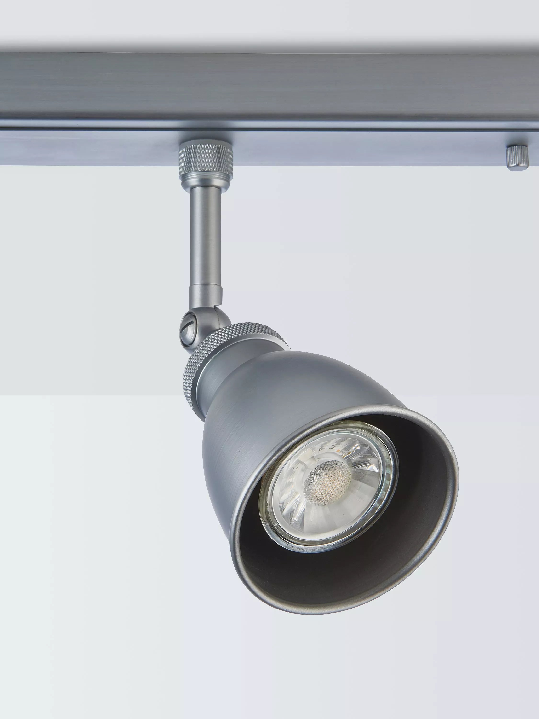 John Lewis ceiling spotlight bar silver 4 bulb, imported from the UK
