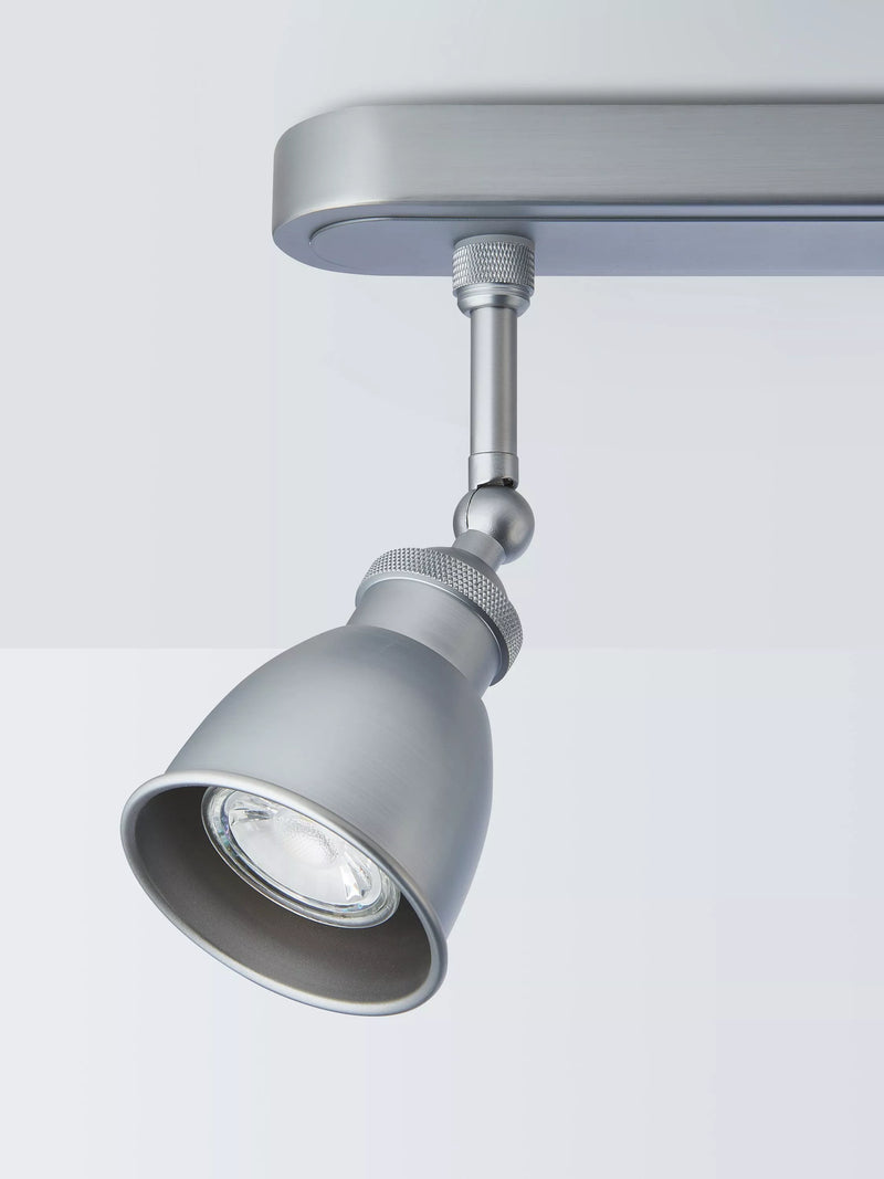 John Lewis ceiling spotlight bar silver 4 bulb, imported from the UK