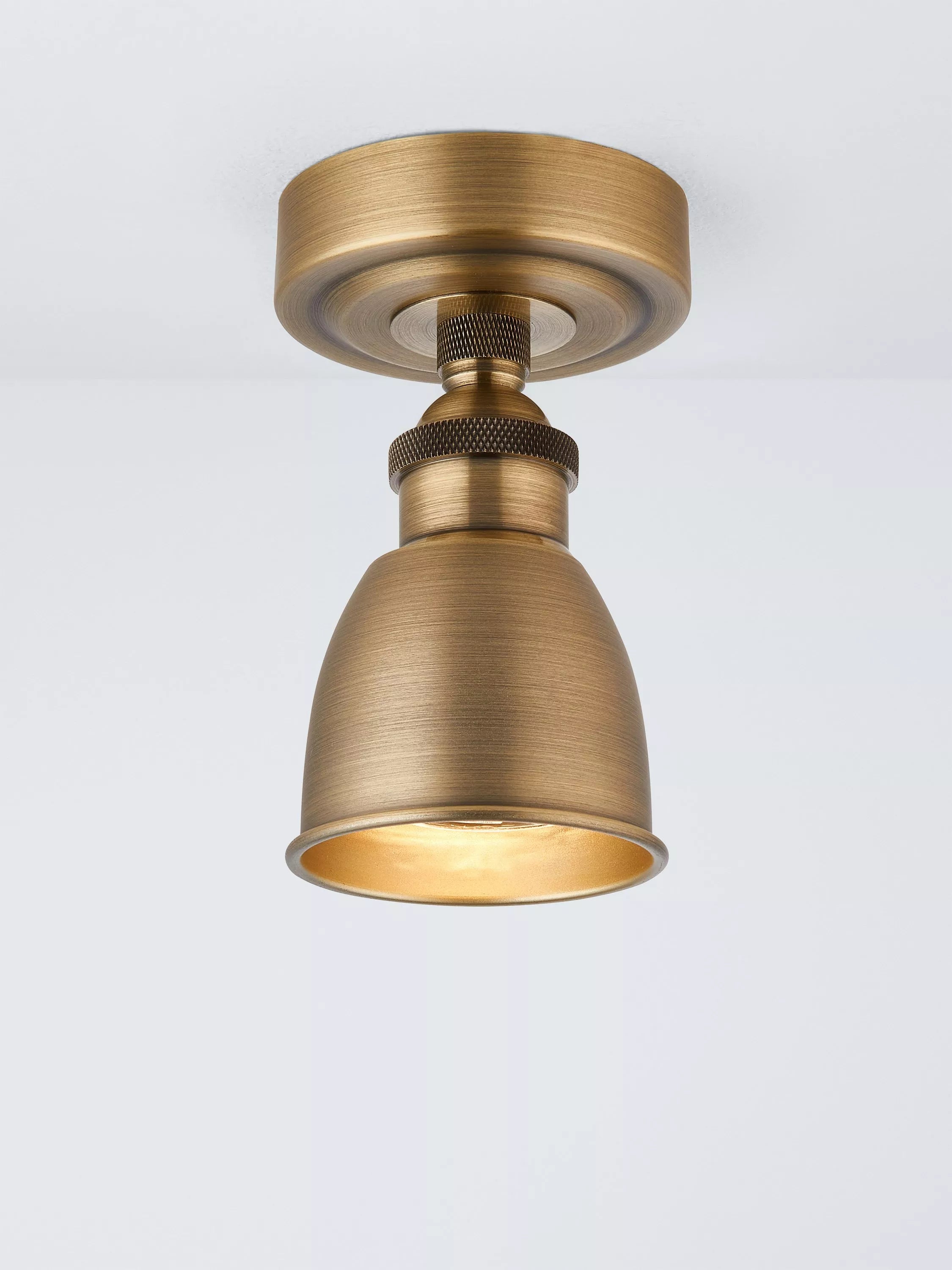 John Lewis Baldwin Flush Ceiling Spotlight, Antique Brass