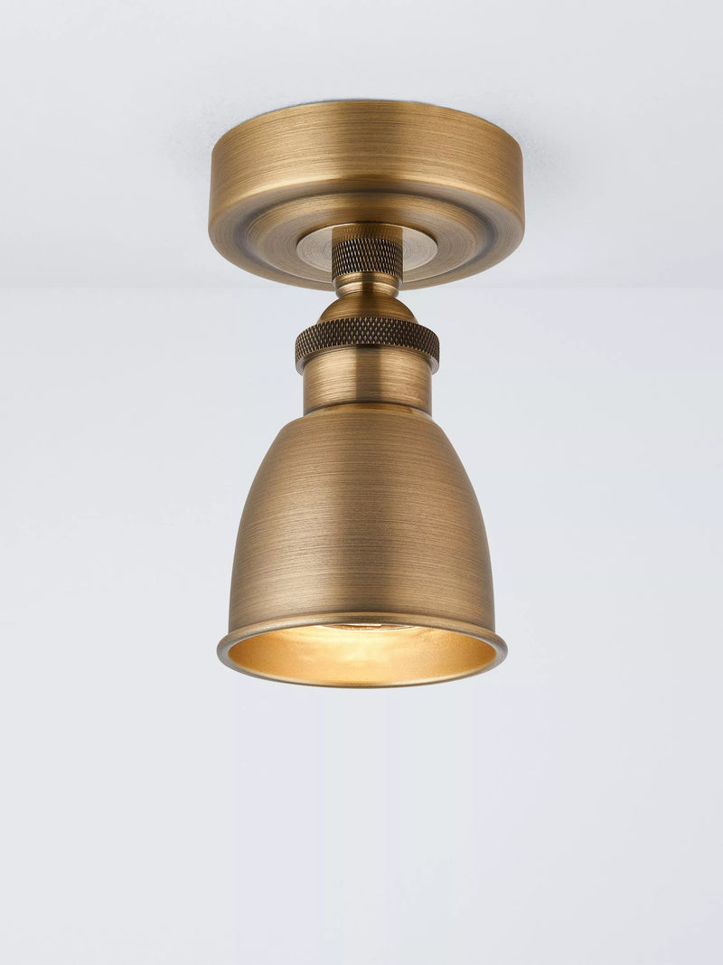 John Lewis Baldwin Flush Ceiling Spotlight, Antique Brass
