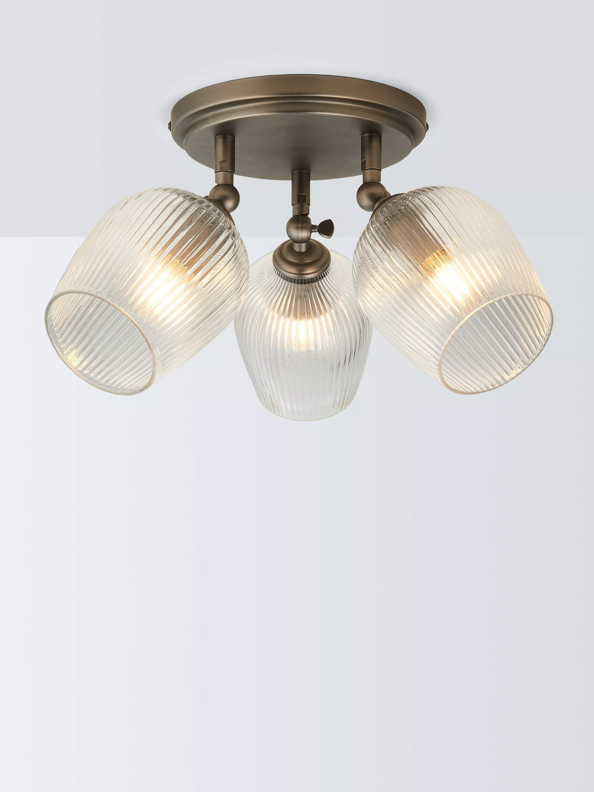 John Lewis Fulbrook 3 glass shade ceiling spotlight clear 51cm (British brand)