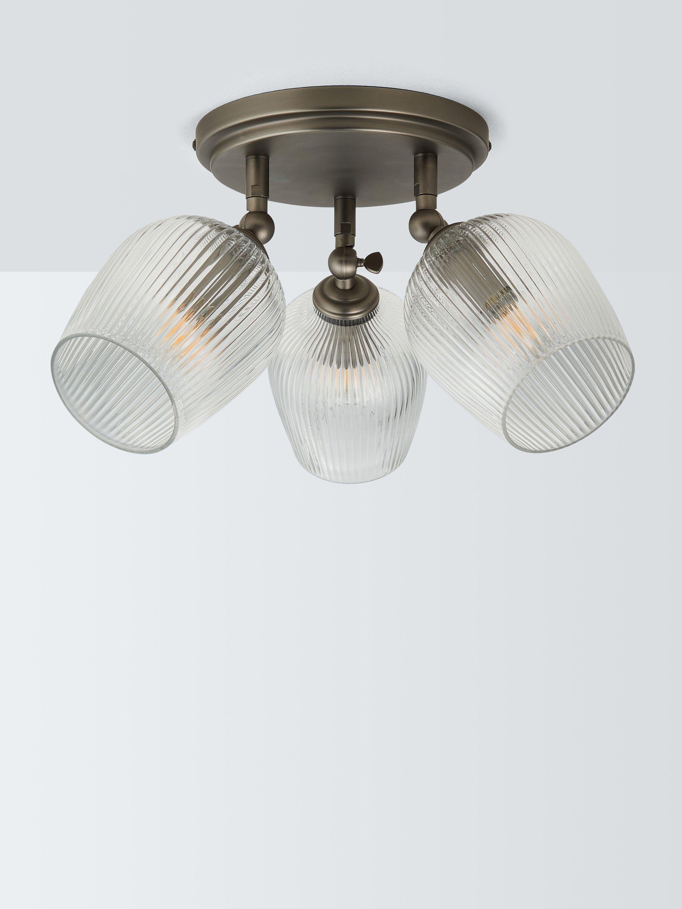 John Lewis Fulbrook 3 glass shade ceiling spotlight clear 51cm (British brand)