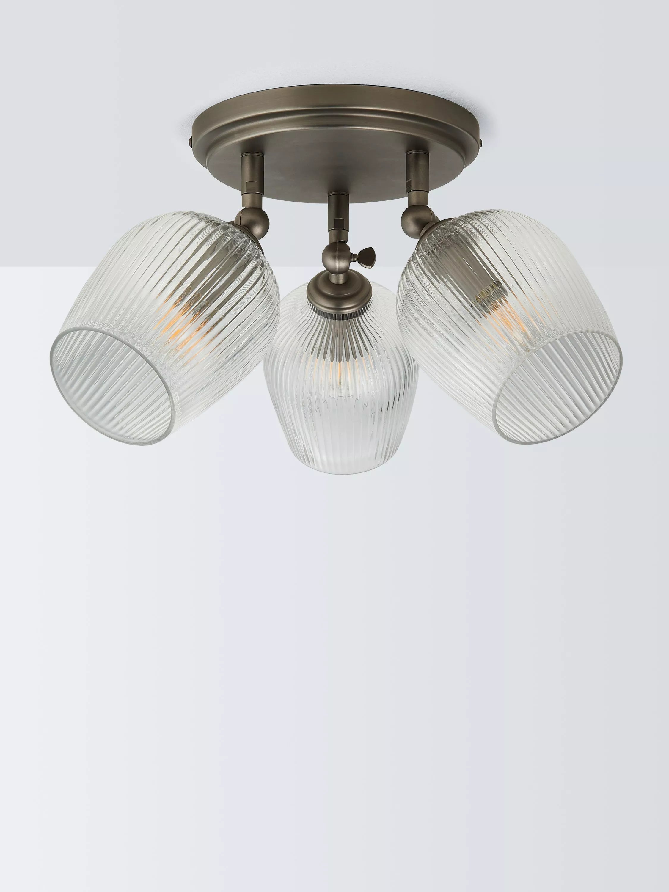 John Lewis Fulbrook 3 glass shade ceiling spotlight clear 51cm (British brand)