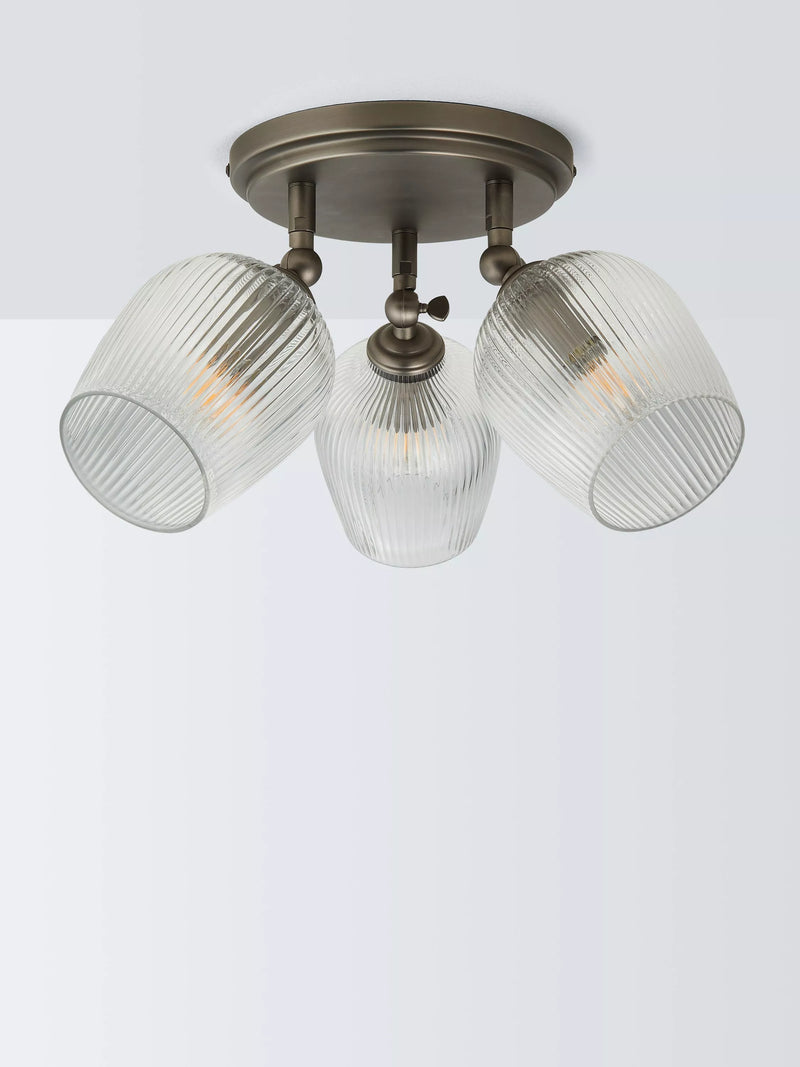 John Lewis Fulbrook 3 glass shade ceiling spotlight clear 51cm (British brand)