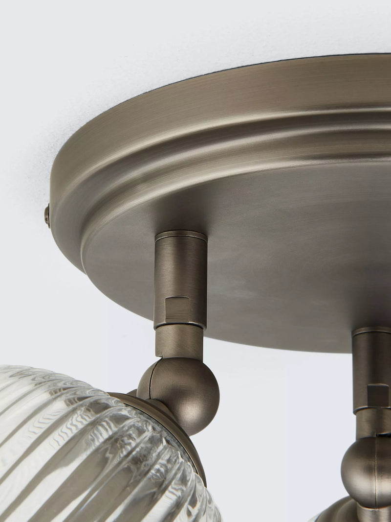 John Lewis Fulbrook 3 glass shade ceiling spotlight clear 51cm (British brand)