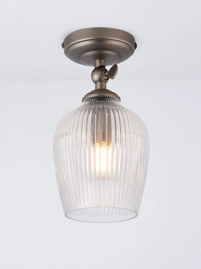 John Lewis John Lewis Fulbrook Glass Shade Ceiling Spotlight, Clear- Buy online at McGrocer