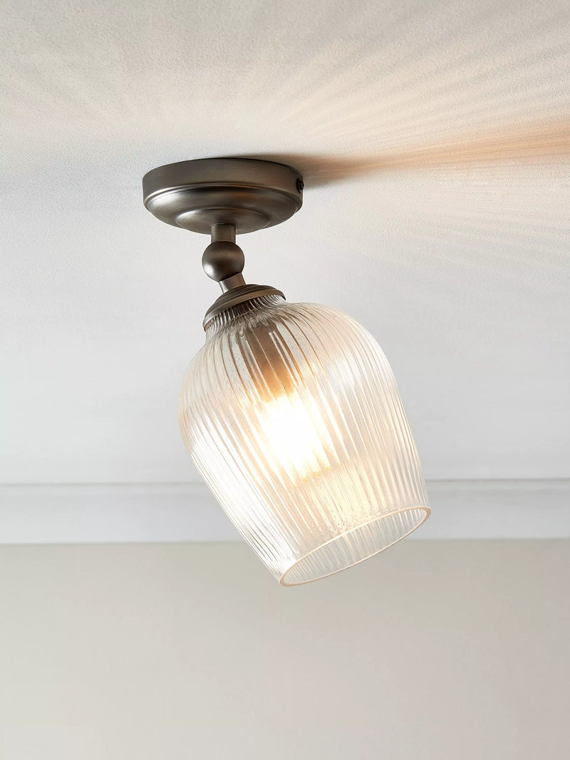 John Lewis Fulbrook clear glass ceiling spotlight, adjustable heads - British product
