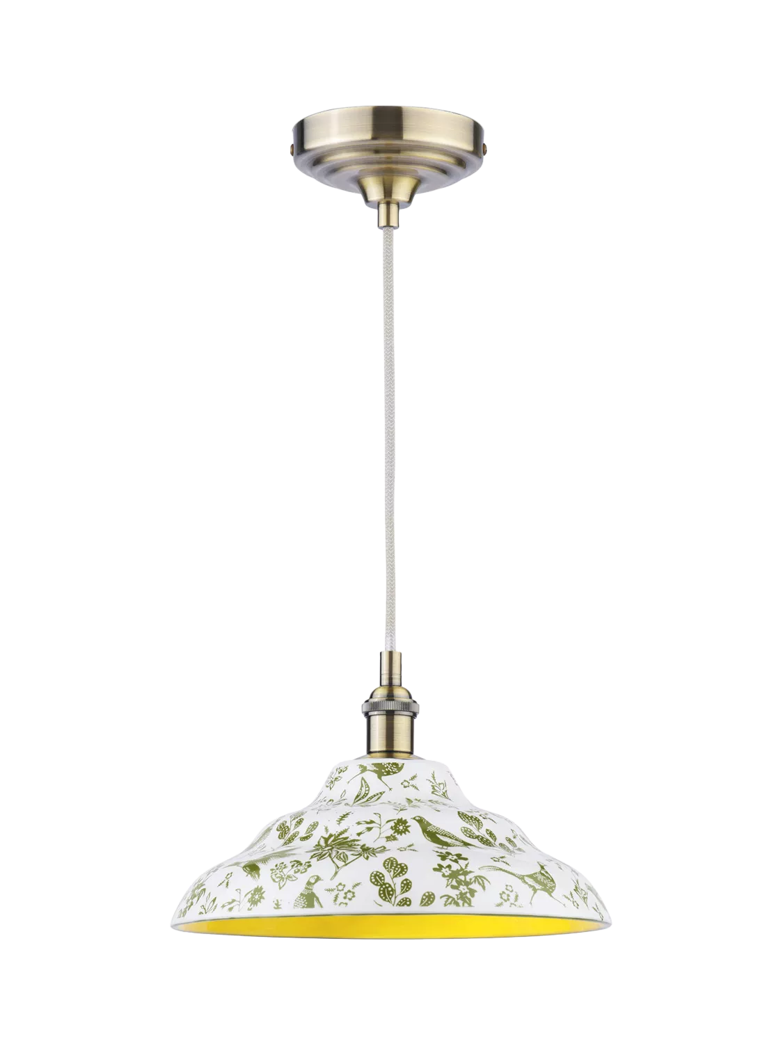 Joules pheasant print ceramic ceiling light light green, imported from the UK