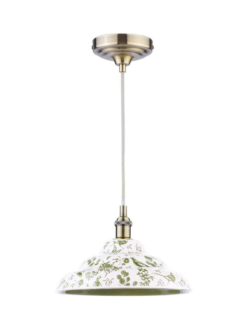 Joules pheasant print ceramic ceiling light light green, imported from the UK