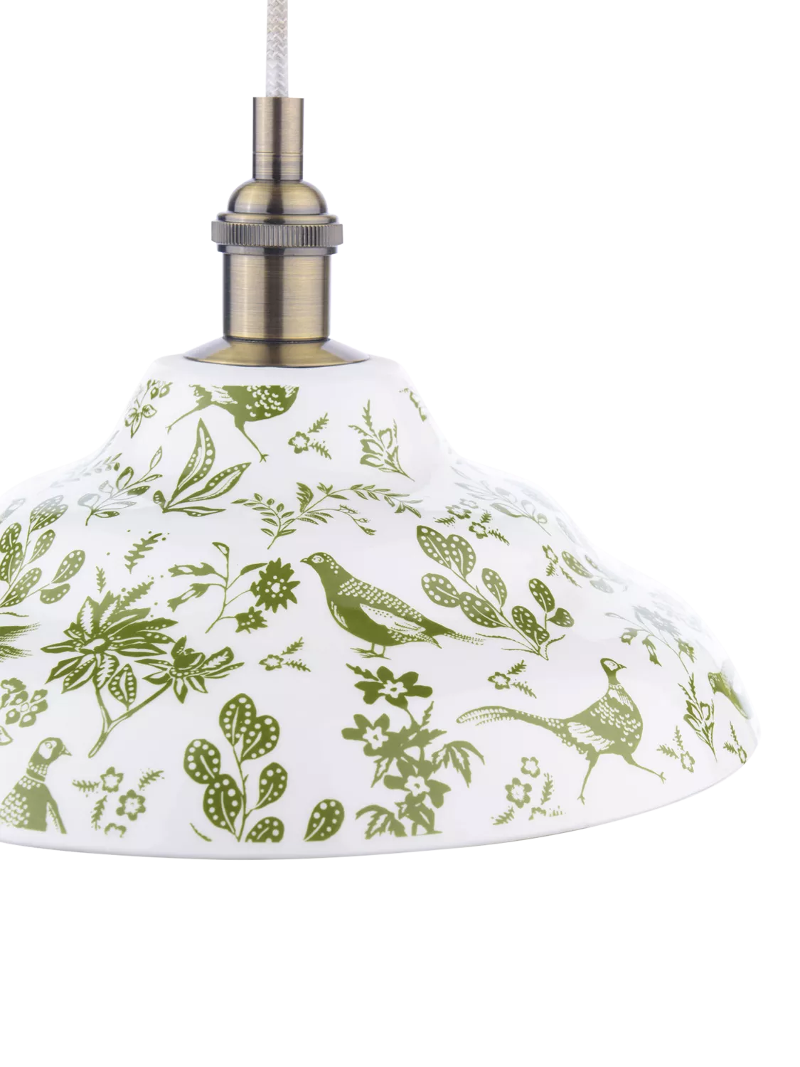 Joules pheasant print ceramic ceiling light light green, imported from the UK