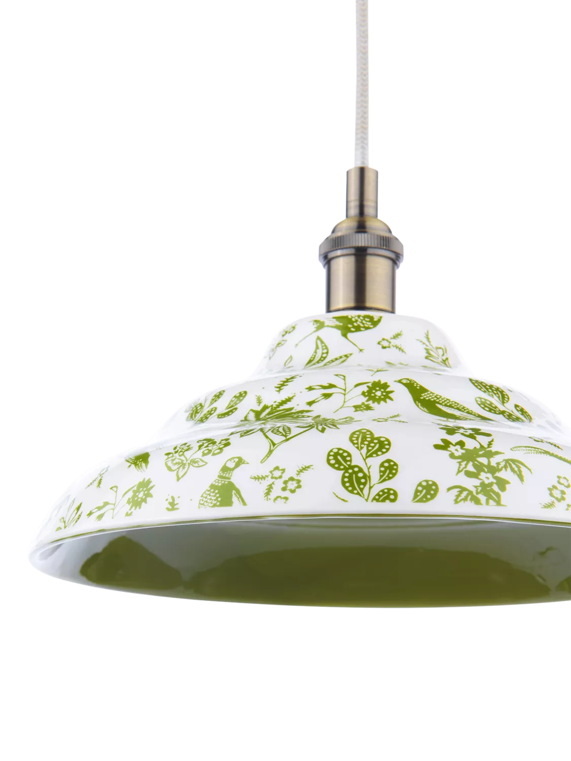 Joules pheasant print ceramic ceiling light light green, imported from the UK