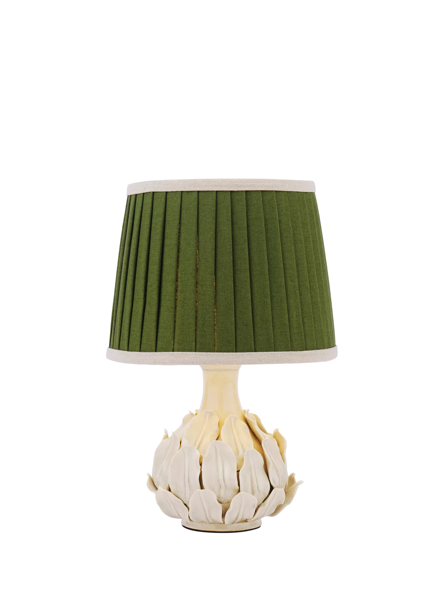 Joules Chatsworth small ceramic leaf table lamp natural cream, UK version