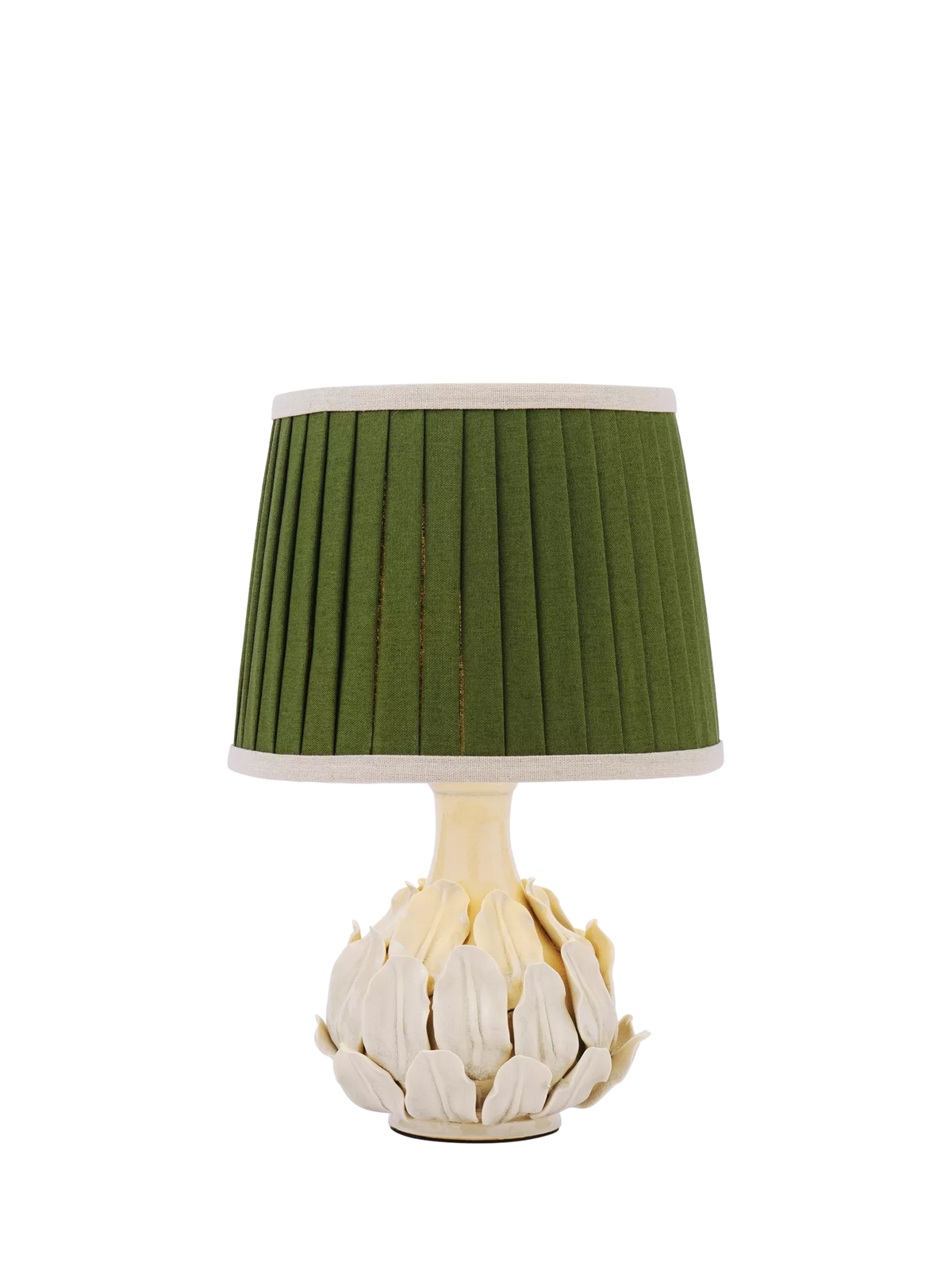Joules Chatsworth small ceramic leaf table lamp natural cream, UK version