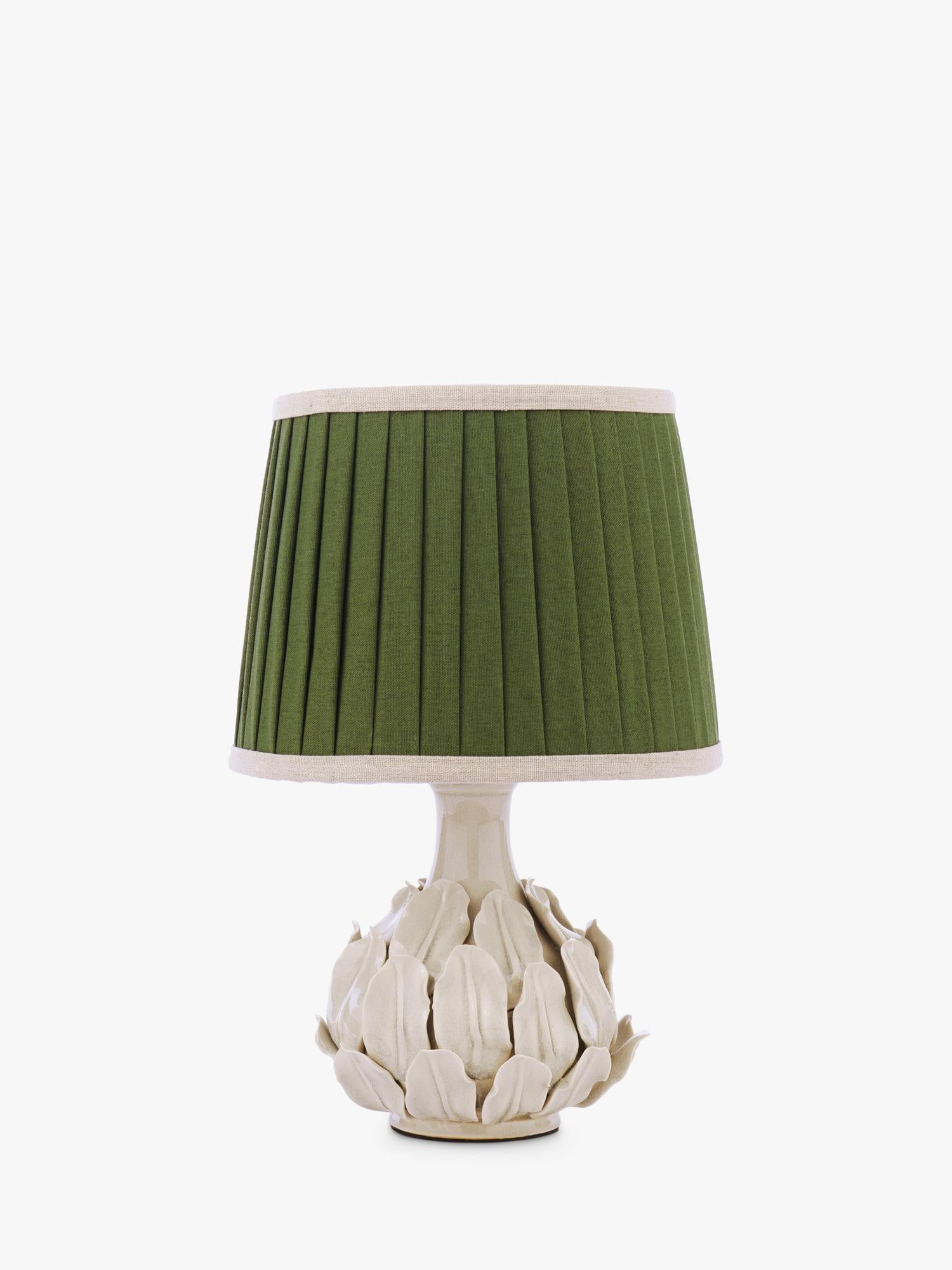 Joules Chatsworth small ceramic leaf table lamp natural cream, UK version