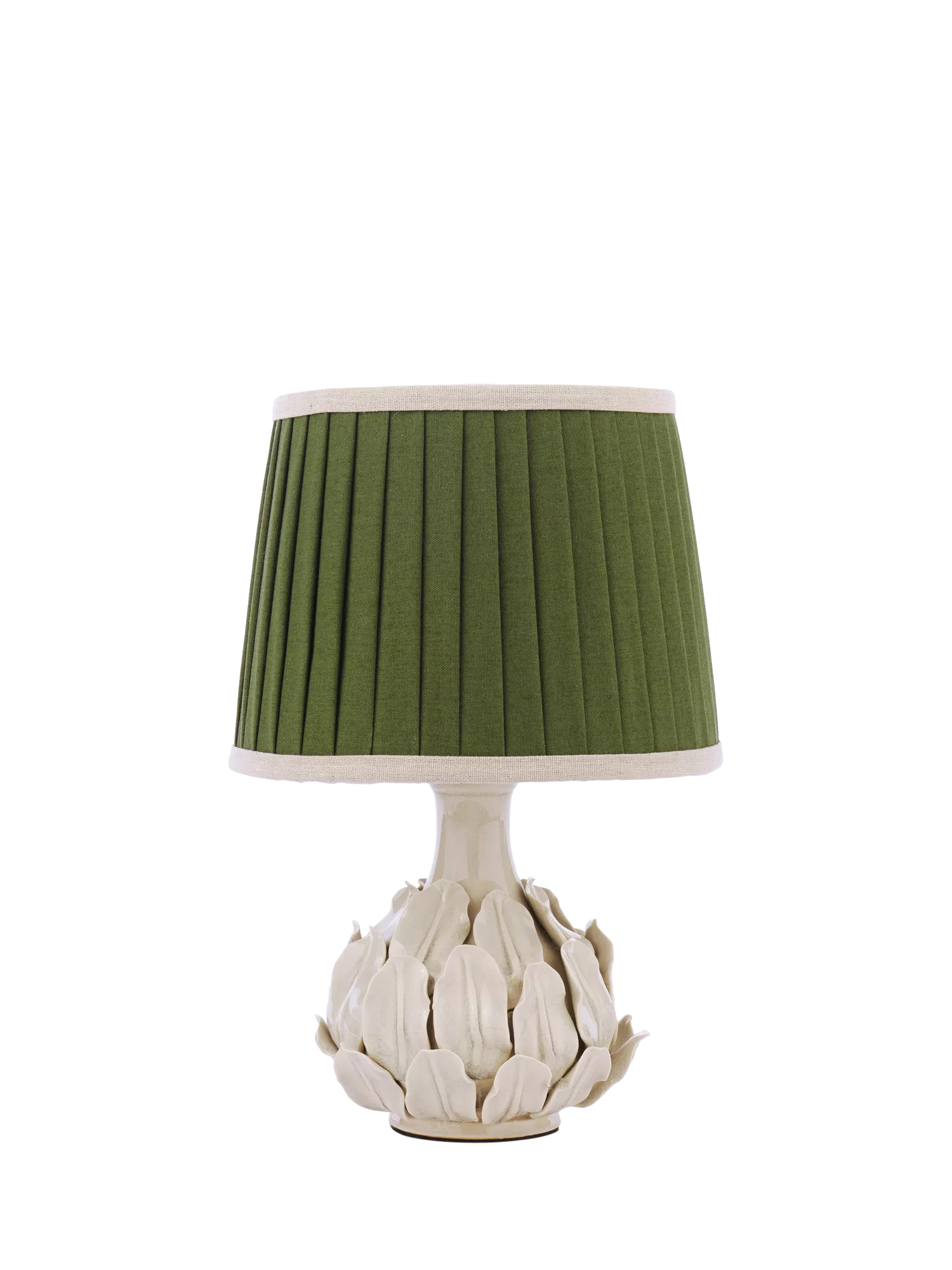 Joules Chatsworth small ceramic leaf table lamp natural cream, UK version