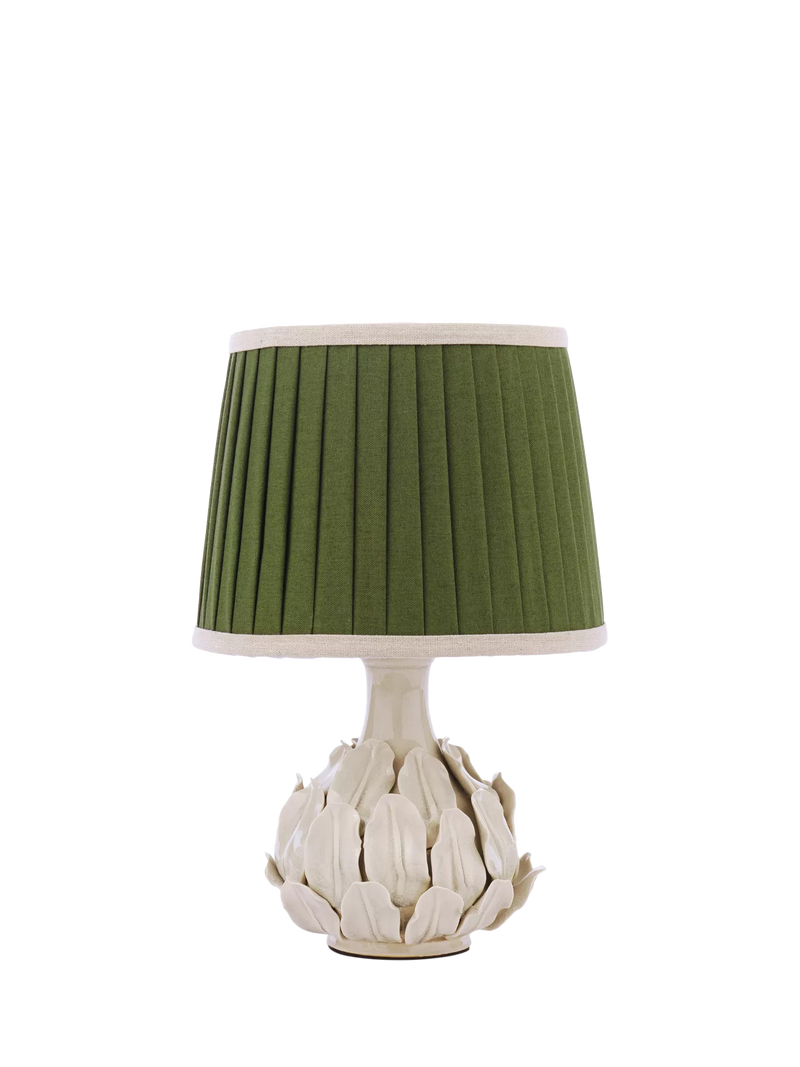 Joules Chatsworth small ceramic leaf table lamp natural cream, UK version