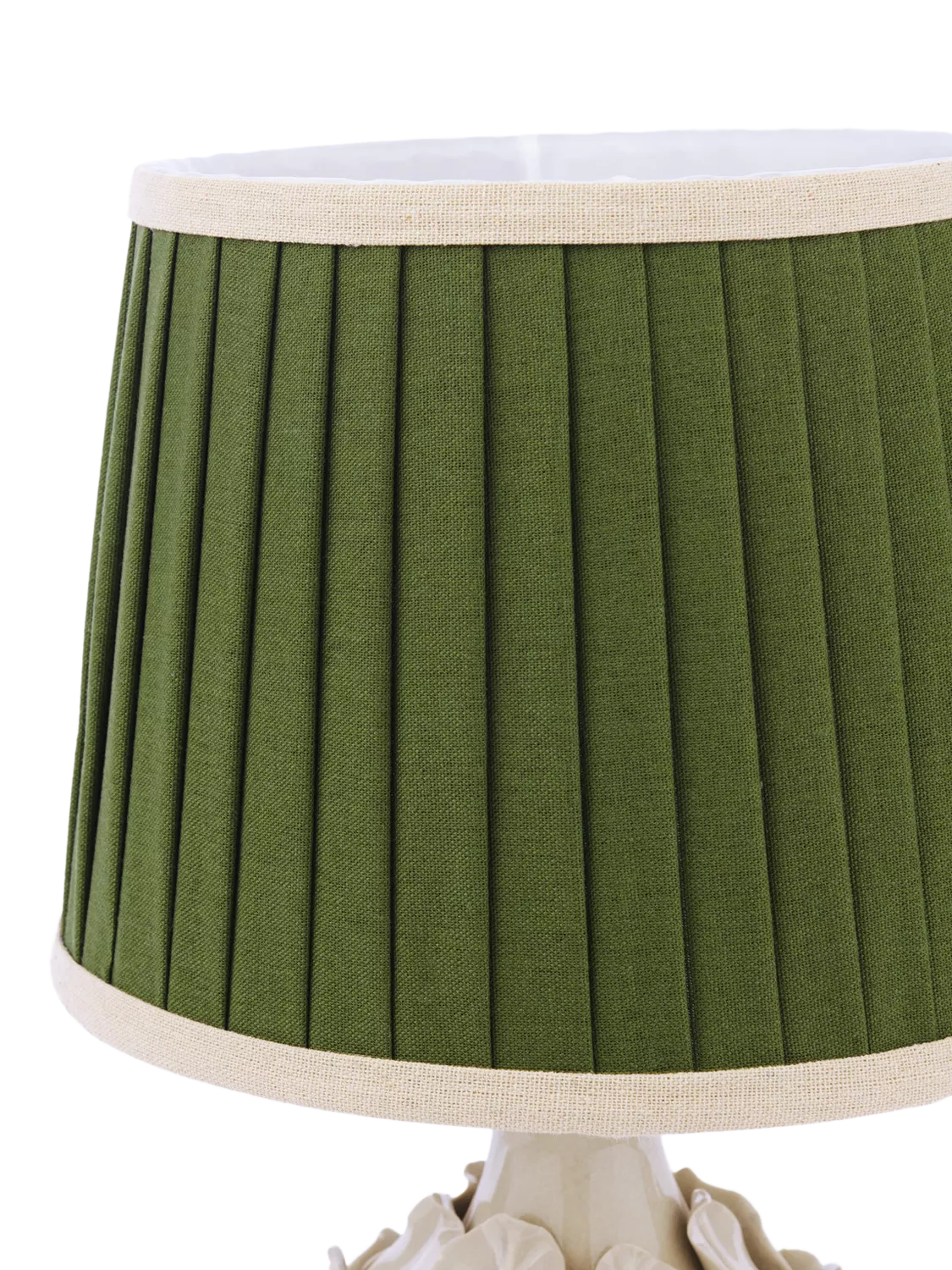 Joules Chatsworth small ceramic leaf table lamp natural cream, UK version