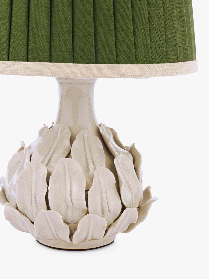Joules Chatsworth small ceramic leaf table lamp natural cream, UK version